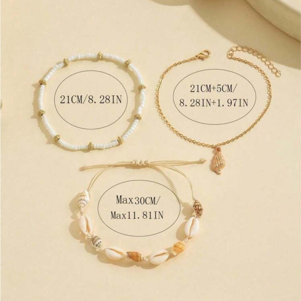 Shell and Bead Anklet Set - Picture 4 of 7